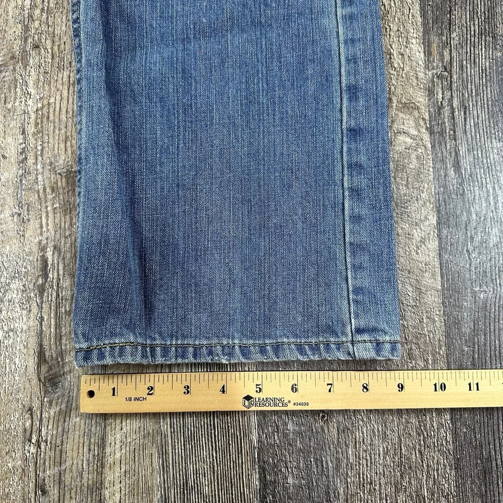 Levis 505 Jeans Mens 42x32 Blue Regular Straight Mid‎ Rise Light Wash Denim Fade